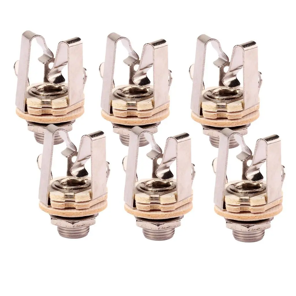 Electric Guitar Stereo Jack Socket Open Circuit 14 Stereo Plug Replacement for Guitar Bass Instruments