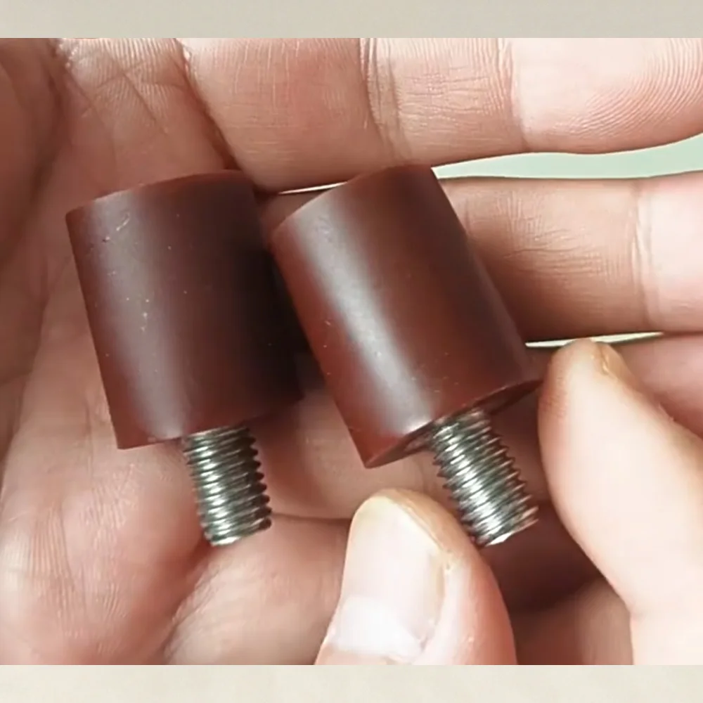 1Pc M4 M6 M8 M10 304 Stainless Steel Brown Polyurethane Coated Screw L 6/10/12/16mm D 12/15/20/25mm H 10/15/20/25mm