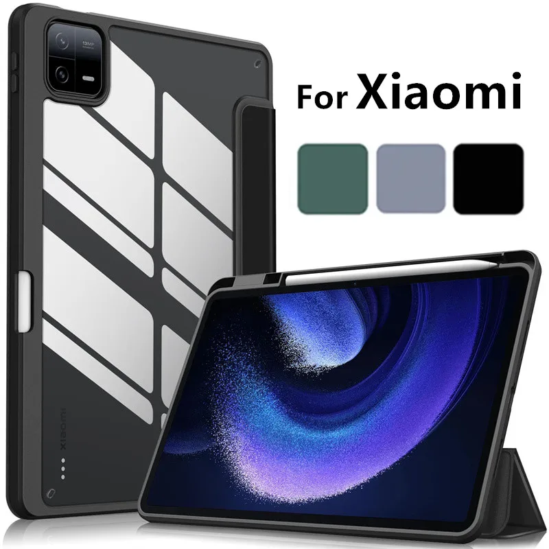 For xiaomi pad 6 case 2023 Xiaomi Mi Pad 5 6 Pro Redmi Pad 10.6 Inc Folding Acrylic Smart Cover For Xiaomi Mi Pad 6 Tablet Cases