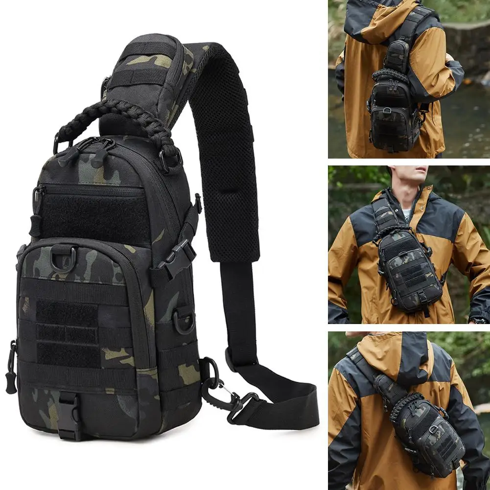 Mochila táctica multifuncional para hombre, bolsa de pecho multiusos para senderismo al aire libre, ciclismo, pesca, montañismo, Safar L0S4