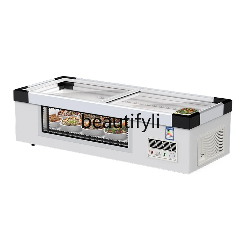 

Desktop Refrigerated Display Stall Fresh-Keeping Tricycle Mobile Freezer Commercial Frozen BBQ Skewers