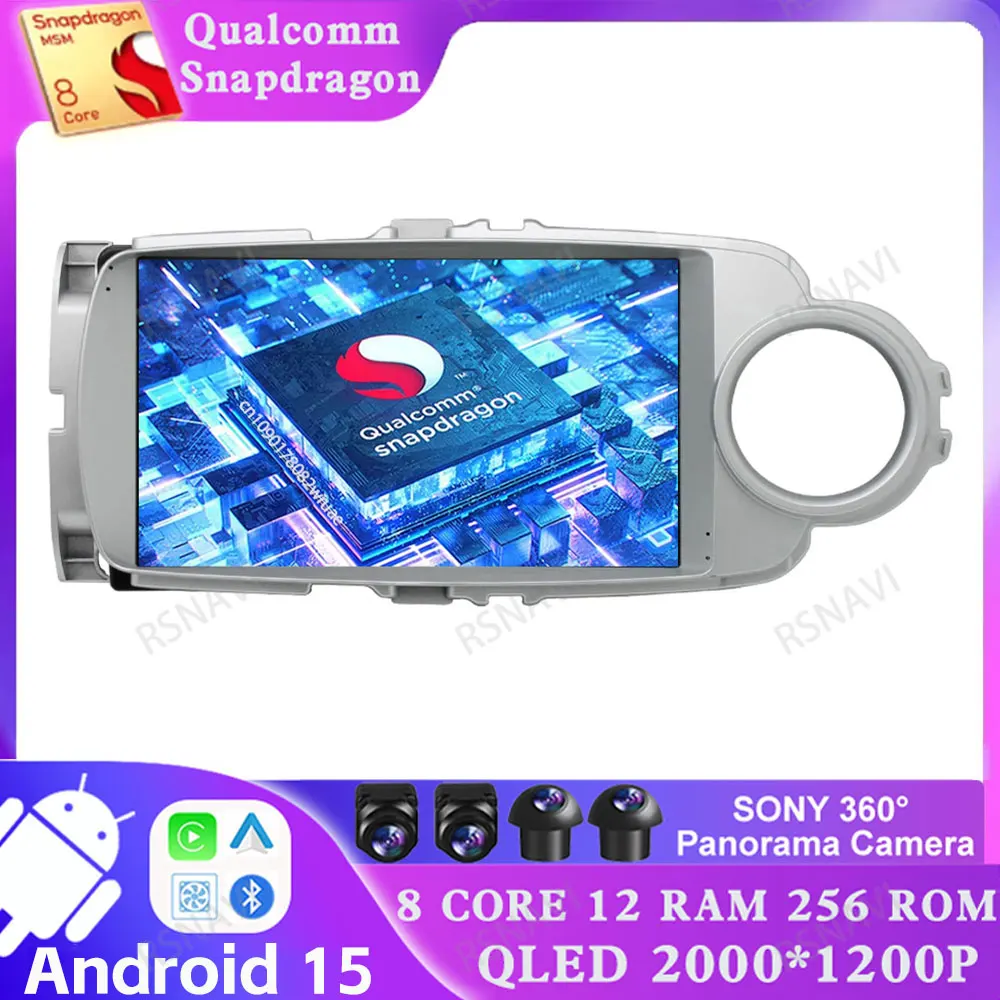 

Android 15 для Toyota Yaris 2012 2013 2014 2015 2016 2017 навигация Viedo плеер стерео QLED авторадио Qualcomm 5G WIFI DVD DSP