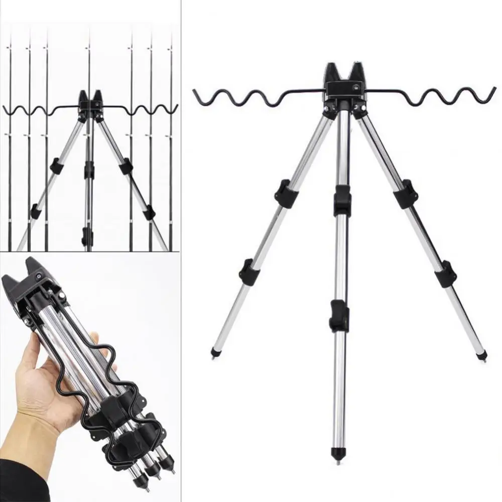 Portable Aluminum Alloy Telescopic Fishing Tripod Holder Bracket for Fish Rod