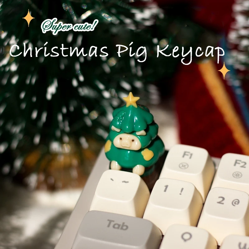 

Christmas Pig Keycap 3d Printing Resin Three-dimensional Cross Shaft Mechanical Keyboard Cap Personalized Decoration ESC Key