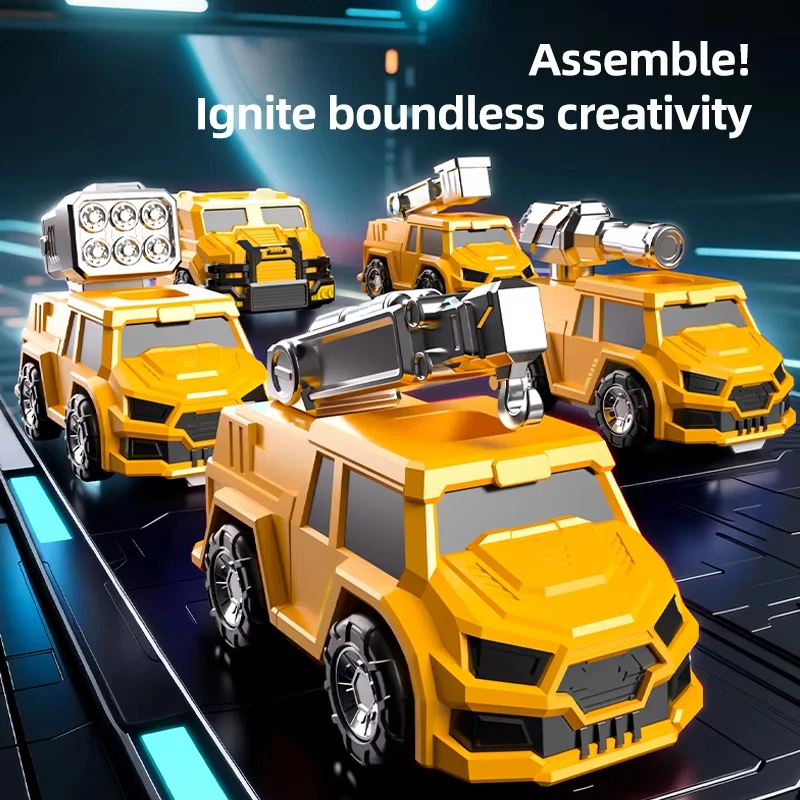 Modelo de quebra-cabeça de robô de carro magnético de brinquedo transformável infantil