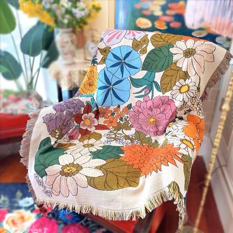 Bohemian Throw Blankets for Decorative Sofa Bed Home Aesthetics Sofa Towel Vintage Picnic Blanket Tablecloth Tapestry Room Rug