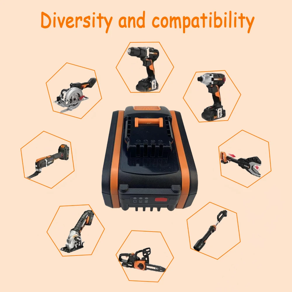 100% original Worx WA3553 20V 6.0Ah battery cordless power tool backup battery WA3551 WA3553 WA3641 WX373 WX390 battery