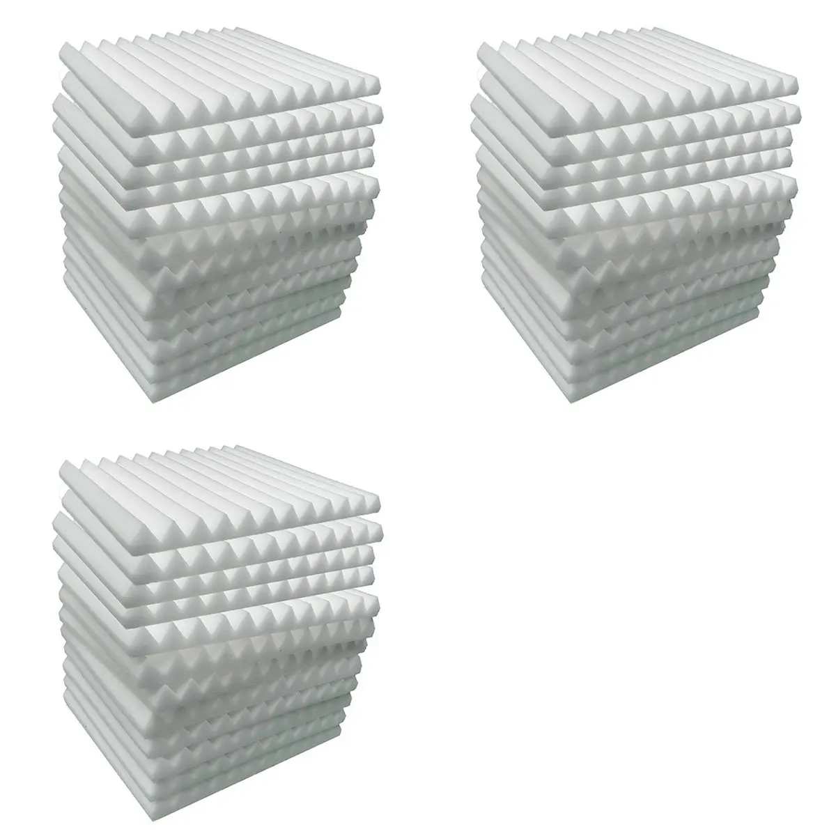 【핫 아이템】음향 폼 패널 36개, 방음 벽 패널 30X30x5cm, 고밀도 흡음 패널 벽용 화이트