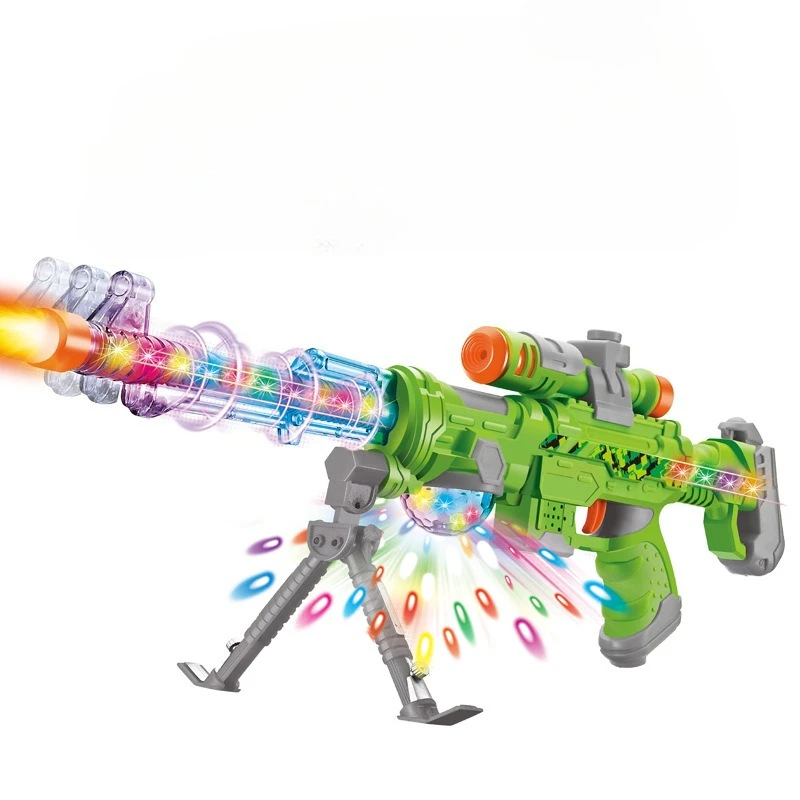 Multicolor Flashing Submachine Gun with Battle Sound Effects Colorful LED Machine Gun Interactive Toy Pistol for Boys Kids Gifts