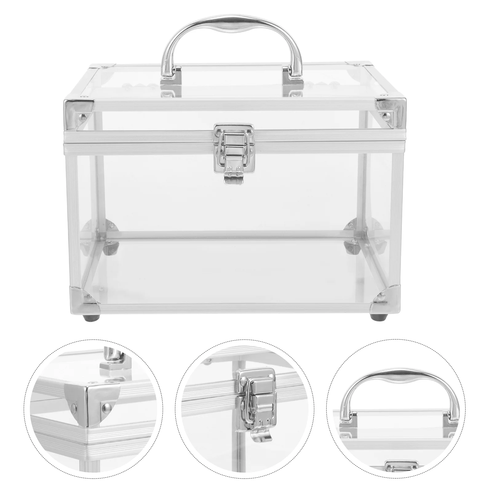 Clear CD Container Vinyl Record Storage Box Case Dvd Cases Empty Holder Records Silver Acrylic Album