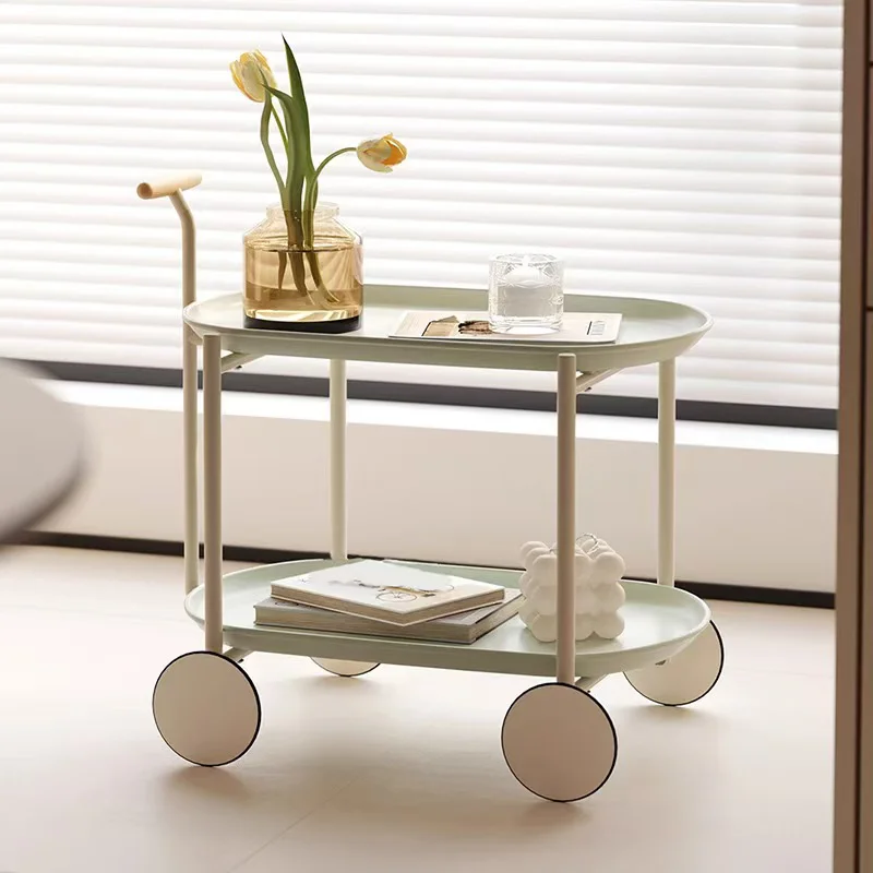

New Nordic Creative Sofa Side Table Kitchen Living Room Fashionable Simple Cart Storage Portable Modern Small House Tea Table