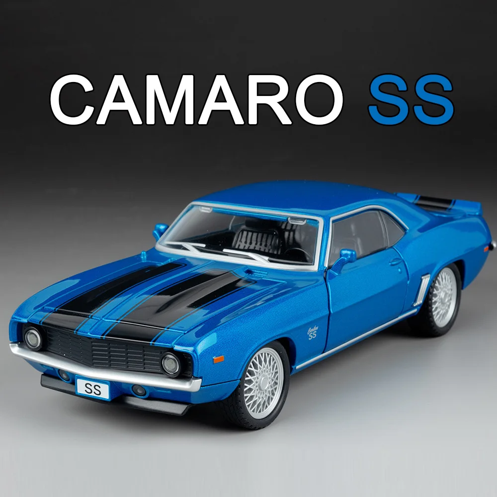 

Машинка-игрушка Camaro SS Santana, масштаб 1:32, литая модель из сплава, с функцией отката, светом и звуком, миниатюрный автомобиль для мальчиков, праздничная игрушка