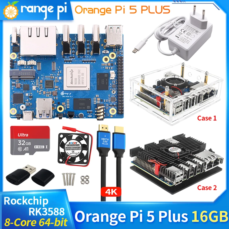 

Orange Pi 5 Plus 16GB RAM Rockchip RK3588 8-Core 64-Bit Support 8K Video Single Board Computer Run Android Ubuntu Debian OS