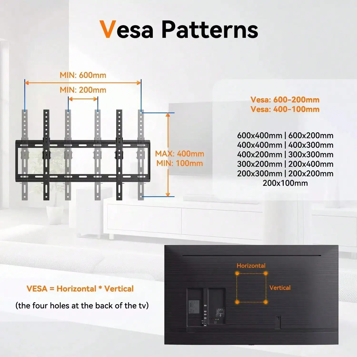حامل تلفزيون متين وقابل للإمالة لغرف المعيشة وغرف النوم، مناسب لشاشات 32-70 بوصة، حامل حائط للتلفزيون