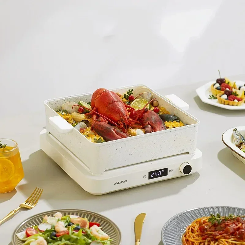 

L For DAEWOO Electric Pot Multicooker Kitchen Barbecue Hotpot Steam All In 1 Electric Cooking Pot Home Multi Cookers Square Pot