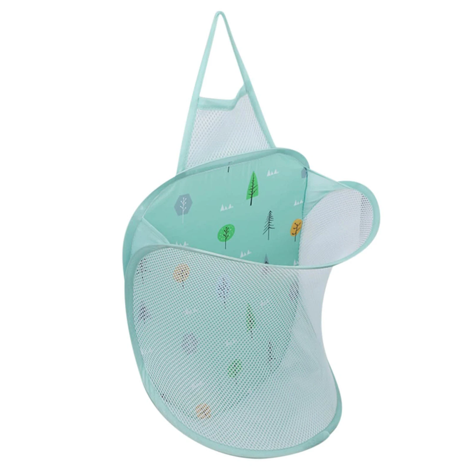 Wall Hanging Mesh Popup Hamper Foldable Lightweight Washing Basket for Bathroom Bedroom or College Dorm