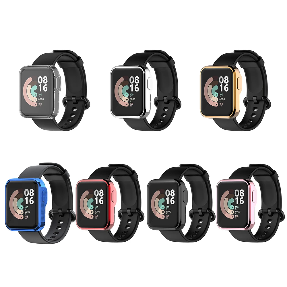 Soft Colorful Watch Protector Case Screen Protective Cover Skin Shell for -Xiaomi Mi Watch Lite Redmi Watch Accessories