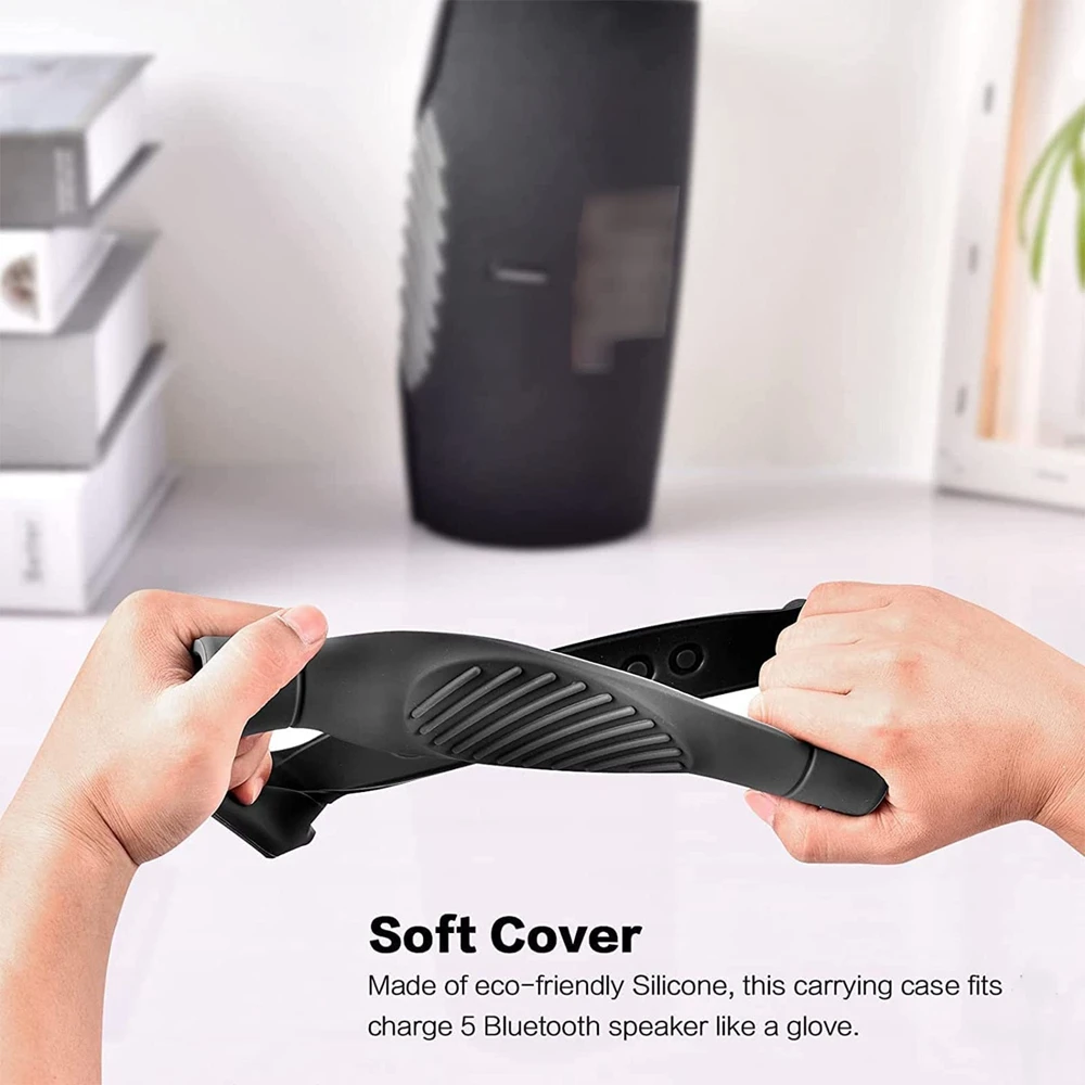 غطاء حماية من السيليكون لمكبر صوت بلوتوث JBL Charge 5، واقي للحمل أثناء السفر مع حزام كتف وحلقة تسلق