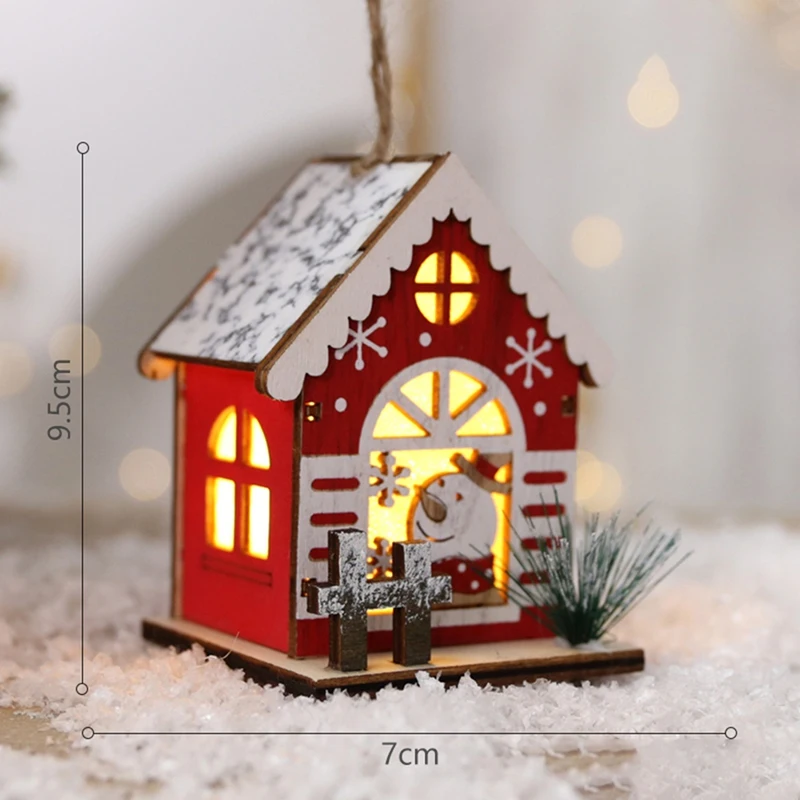 Casas De Madeira Decorativas Para O Natal, Árvore De Natal, Suprimentos Pingente