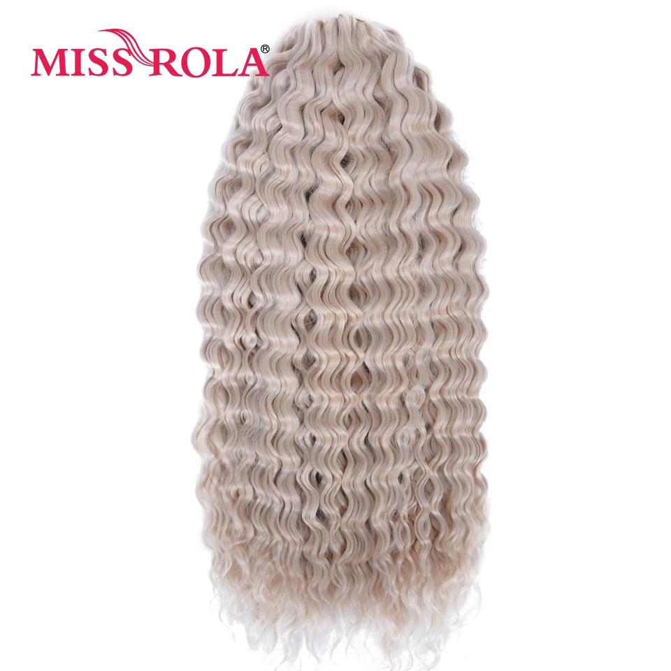 MISS ROLA Synthetic Soft 30 Inch Long Water Wave Crochet Hair Goddess Braiding Hair Natural Wavy Ombre Blonde Hair Extensions