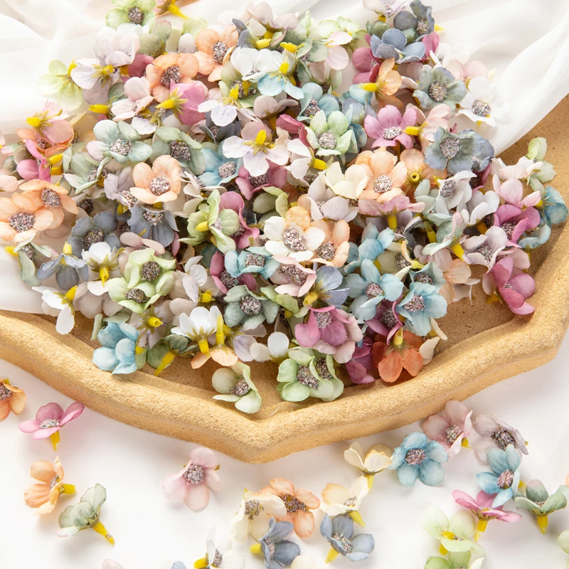 100/200PCS Künstliche Blumen Diy Candy Box Hochzeit Party Home Raum Dekoration Handgemachte Festival Kranz Seide Mini Daisy DIY geschenk