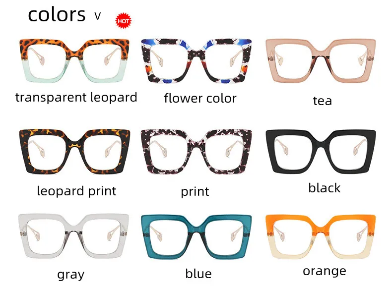 Blaues Licht, individuelle Grad, übergroße Lesebrille, Leopardenmuster, quadratischer Rahmen, klare Rezept, Damenmode, Vergrößerungsbrille – Detail 5