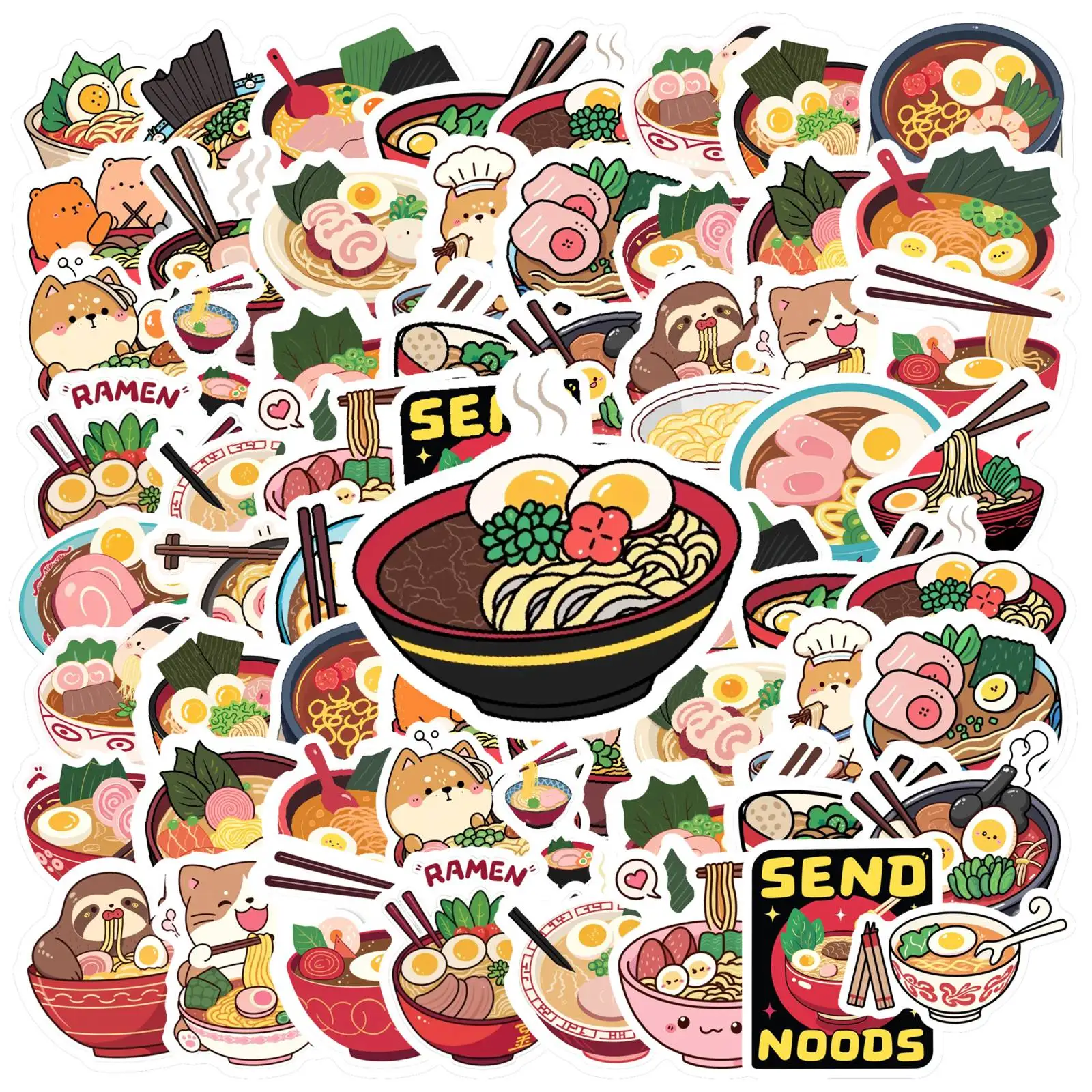 

35pcs-50pcs Cute Cute Animals Stickers Playful Food Animal Stickers Stickers For Laptop Motorcycle Luggage Phone Guitar