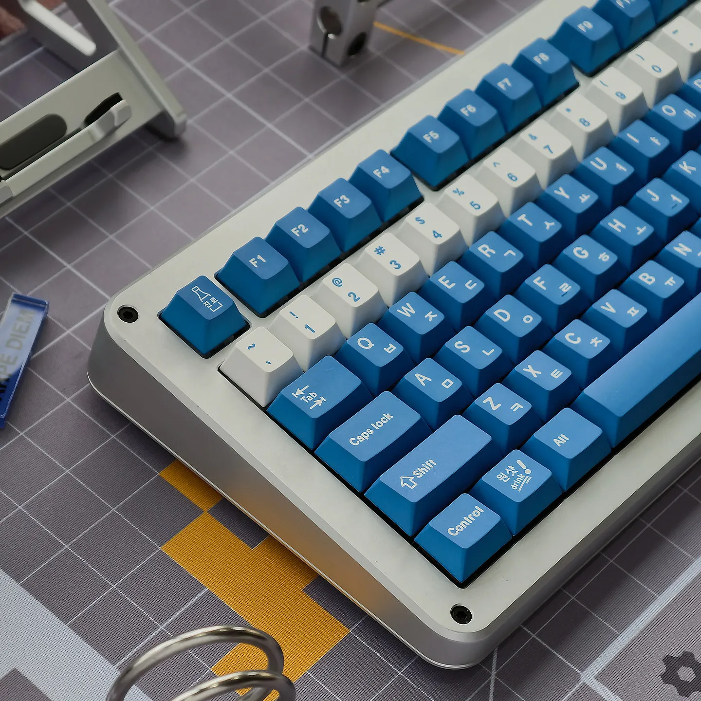 MAIMOOO Blue Soju Korean Keycaps Cherry Profile PBT Dye Sublimation Custom Hangul Keycaps for MX Switch Mechanical Keyboard