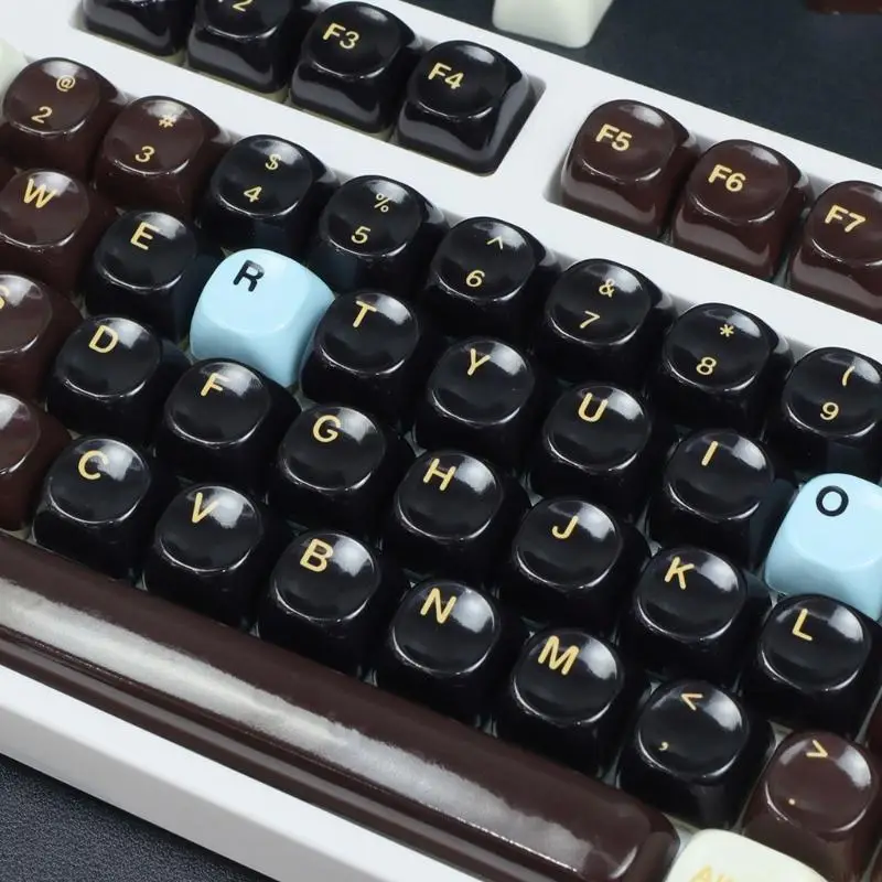 MOA Height Mirror Ceramic Finish PBT Keycaps With Minimalist Design For Customs Mechanical Keyboards