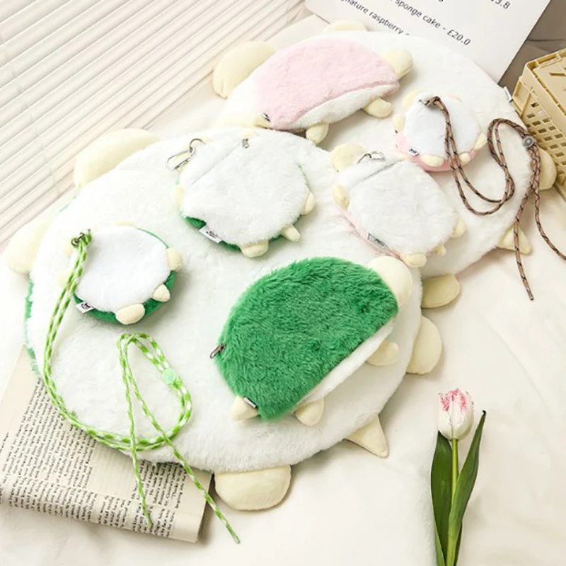 Japan Cute Plush Cute Turtle Doll Coin Purse Wristlet Bag Cartoon Wallet Mini Zipper Girl Coin Wallet Cable Headset Bag