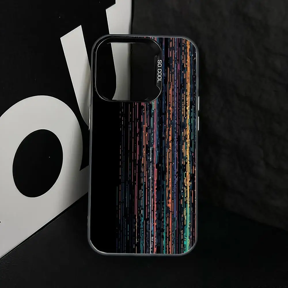 

Colored lines case for iPhone17 16 15 14 13 12 11 Pro/ Max/Plus shock-proof rear cover anti-fingerprint