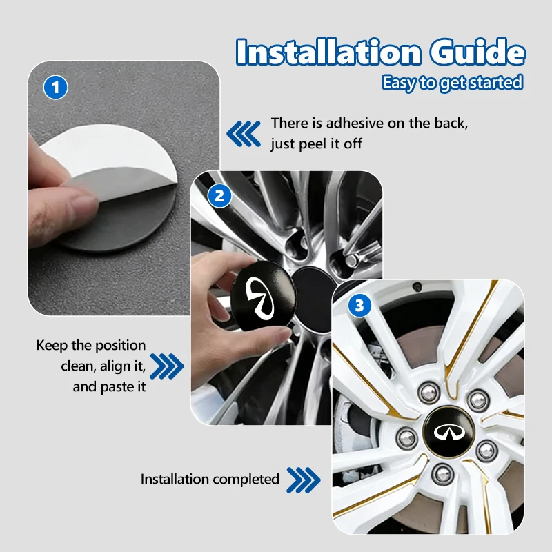 56mm Aluminum Car Wheel Center Hub Cap Sticker Decoration Accessories For Infiniti FX35 Q30 G37 QX70 G35 QX50 QX60 QX80 QX30 view 6