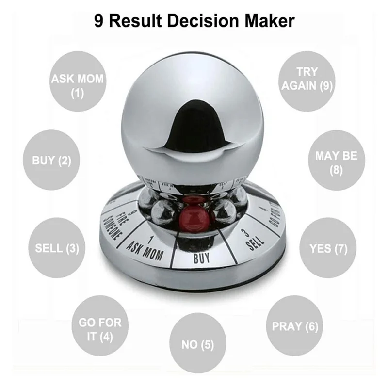 B24C-1 Stuk Beslissingsmaker Bal Thuiskantoor Antistress Decompressie Desktop Decoratie Cadeau Zilver