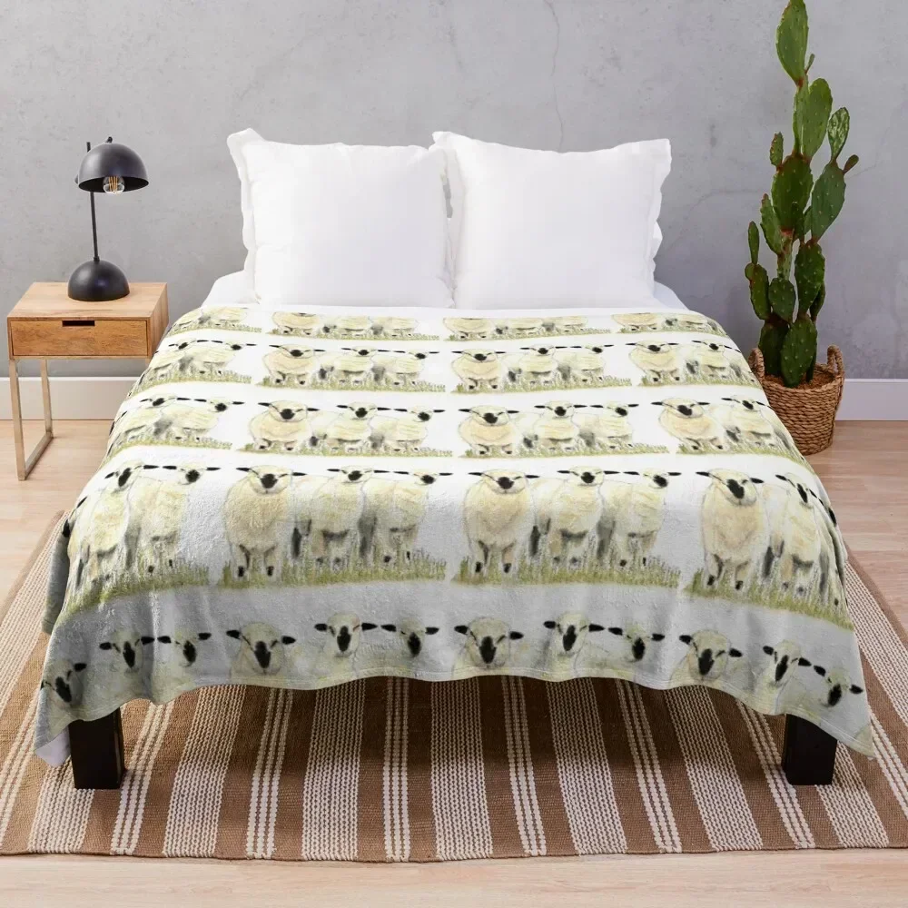 

Hampshire Down Lambs by Sam Coull Throw Blanket Warm Flannel Blanket for Couch Chair Bedroom