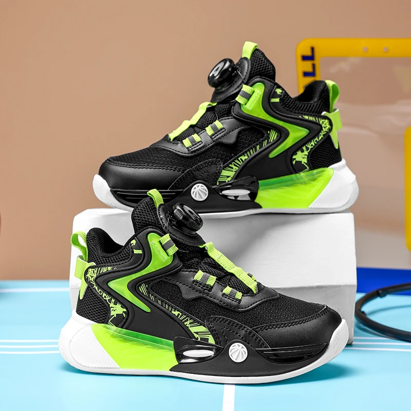 

Children Sneaker Boys Basketball Shoes Breathable Mesh Kids Sports Sneakers Lightweight Athletic Training Autumn Boys Footwear