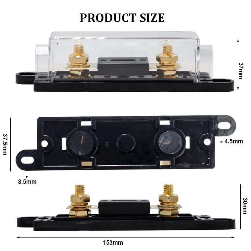 2PCS ANL Fuse 60 80 100 120 275 300 400 450A 500 AMP ANS Fuse Holder Bolt-on Fuse Automotive Fuse Holders Fusible Link With Fuse