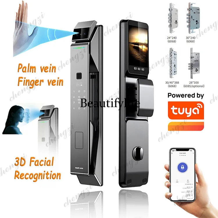 Smart lock Automatic graffiti fingerprint door  facial recognition electronic lock Household fingerprint lock