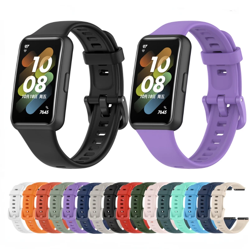Silicone Strap for Huawei Band 7 Original Sports Bracelet Replacement Correa Wristband for Huawei Band 7 Correa Belt Accessories