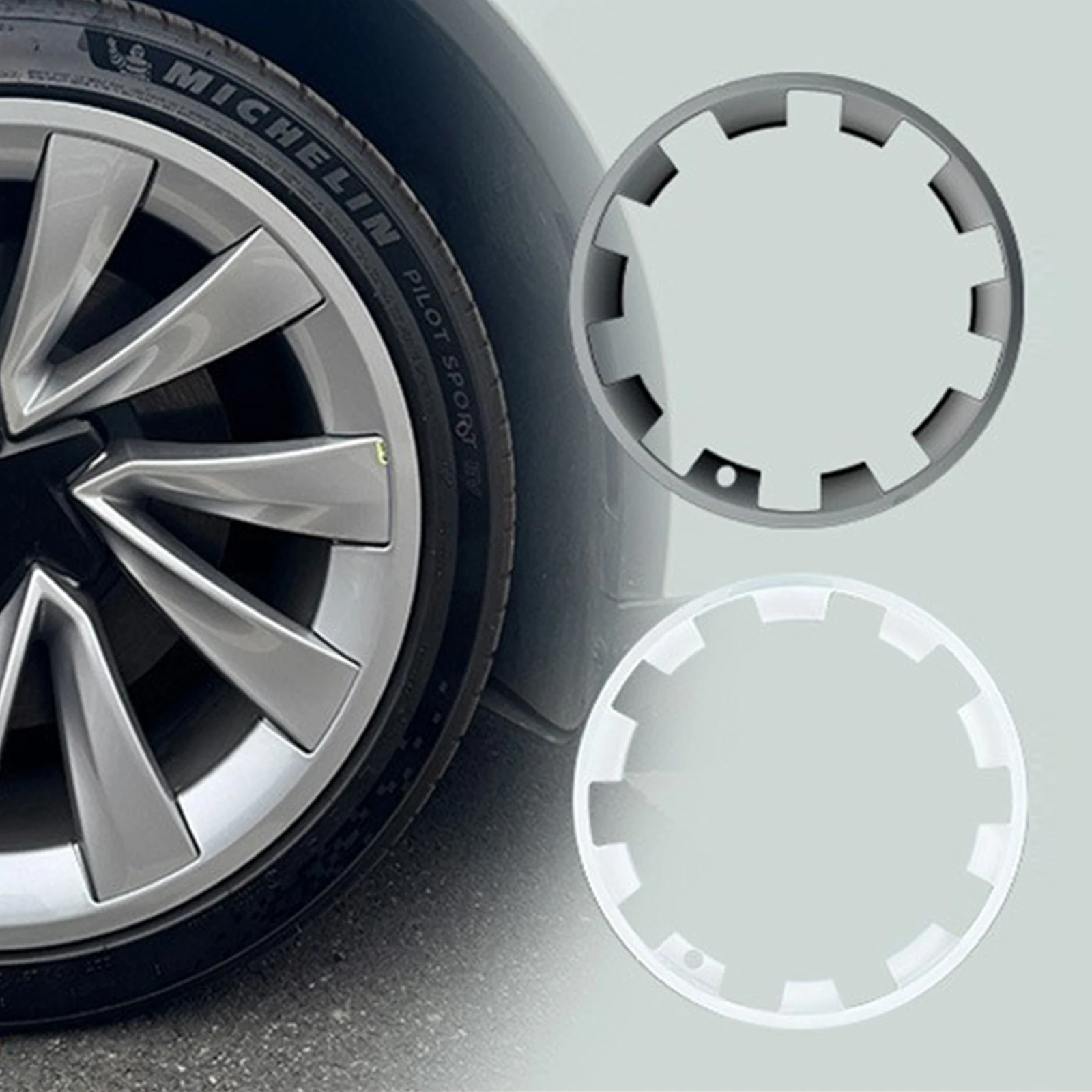 

4Pcs ABS Plastic Wheel Guard Protector Cover for Tesla Model Y Juniper 2025 20 Inch Rim Wheel Patch Hub Caps Car Exterior Parts