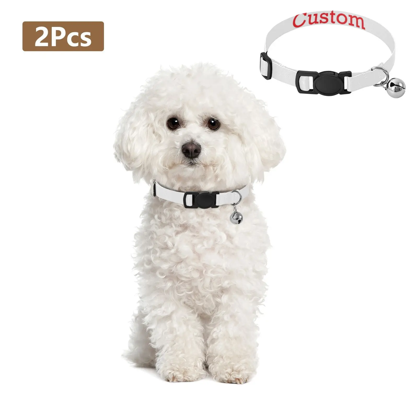 Customized Cat Collar Cat Collar Puppy Kitten Pet ID Nameplate Necklace With Bell Anti-lost For Cats 2-piece set