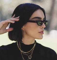Fashion Small Border Cat Eye Sunglasses Women's Men Y2K Outdoor Shade Sports Eyeglasses Female UV400 Trendy Eyewear