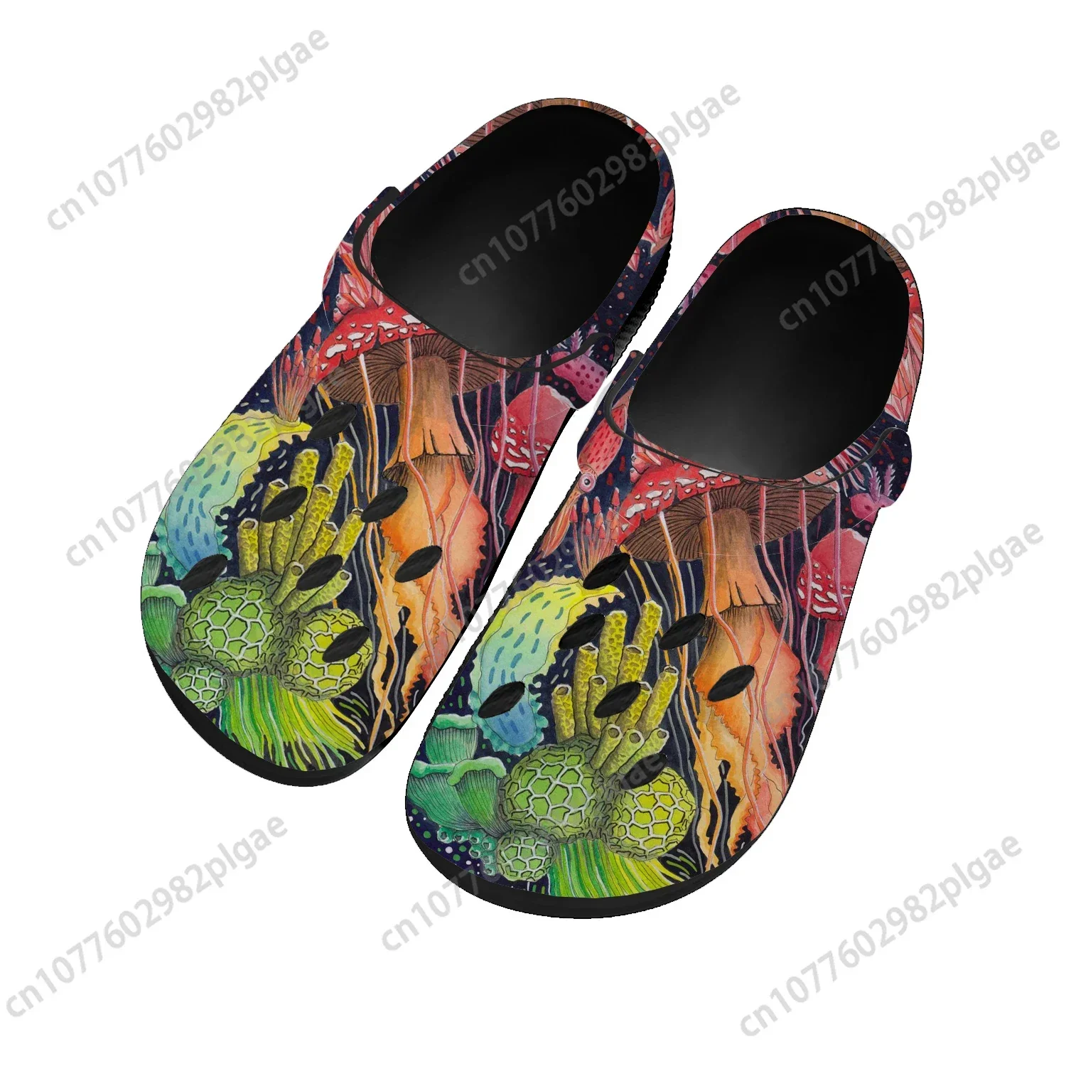 

Trippy Psychedelic Mushroom Fungus 3D Print Men Female Classic Beach Clog Slipper Shoes Medical EVA Customizable With Charms 12