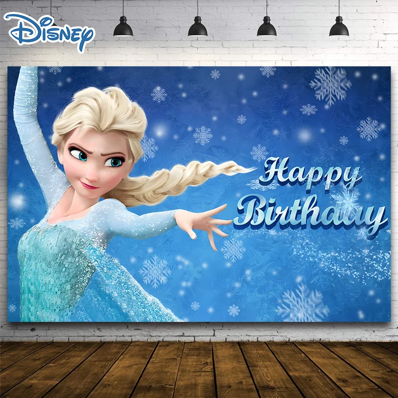 

TB Disney Princess Elsa Arch Backdrop Cover for Kids Birthday Party Decoration Photograph Background Baby Shower