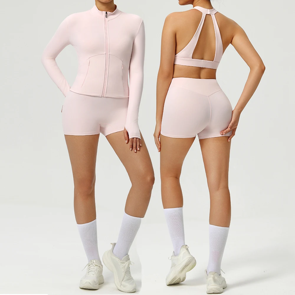 2PCS Yoga Suit Sports Set Women Sportswear Gym Set Women Tracksuit Running Workout Long Sleeve Jacket Sports Shirt Yoga Clothing