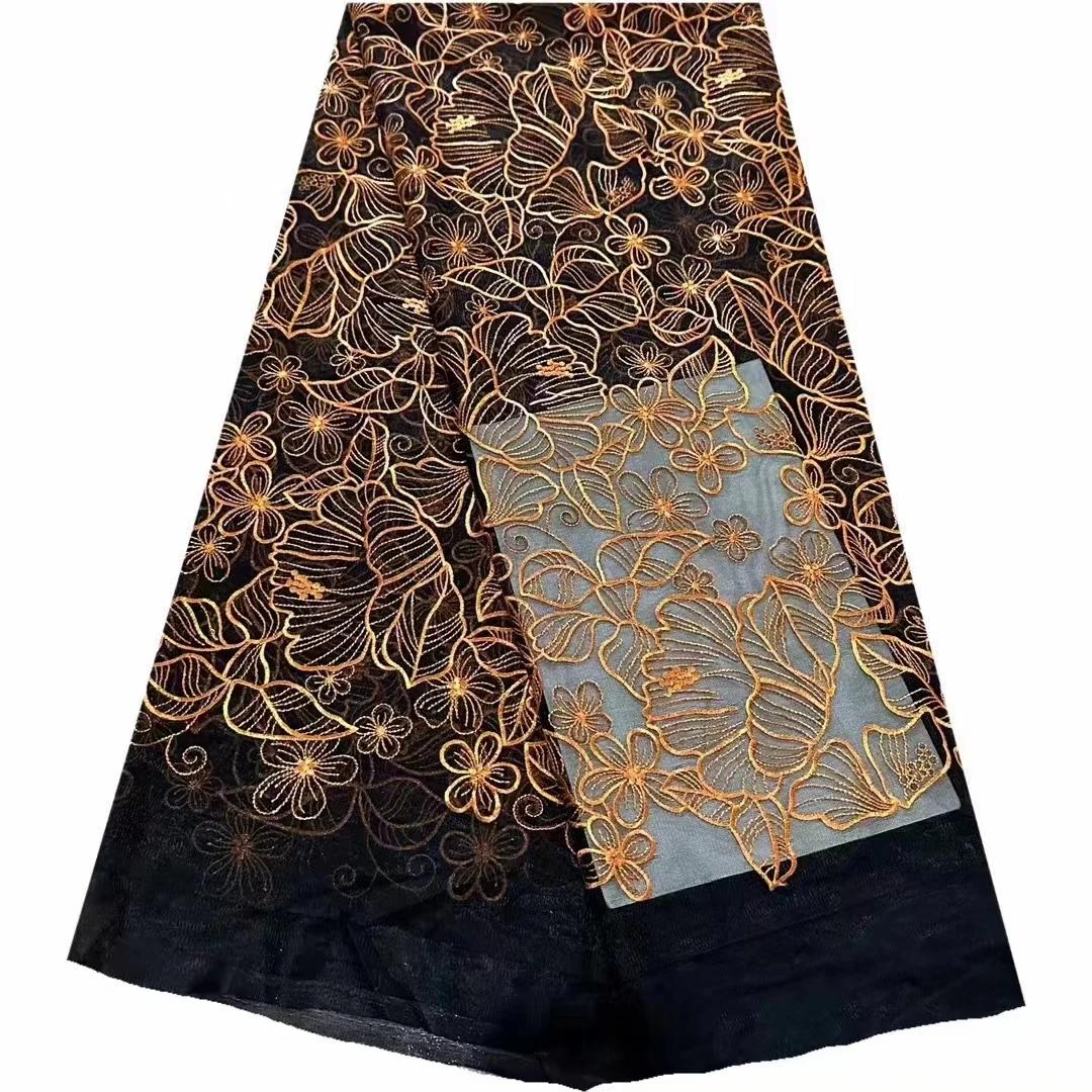 

New water-soluble three-dimensional section dyed jacquard embroidery lace, African high-end fashion retro cheongsam dress