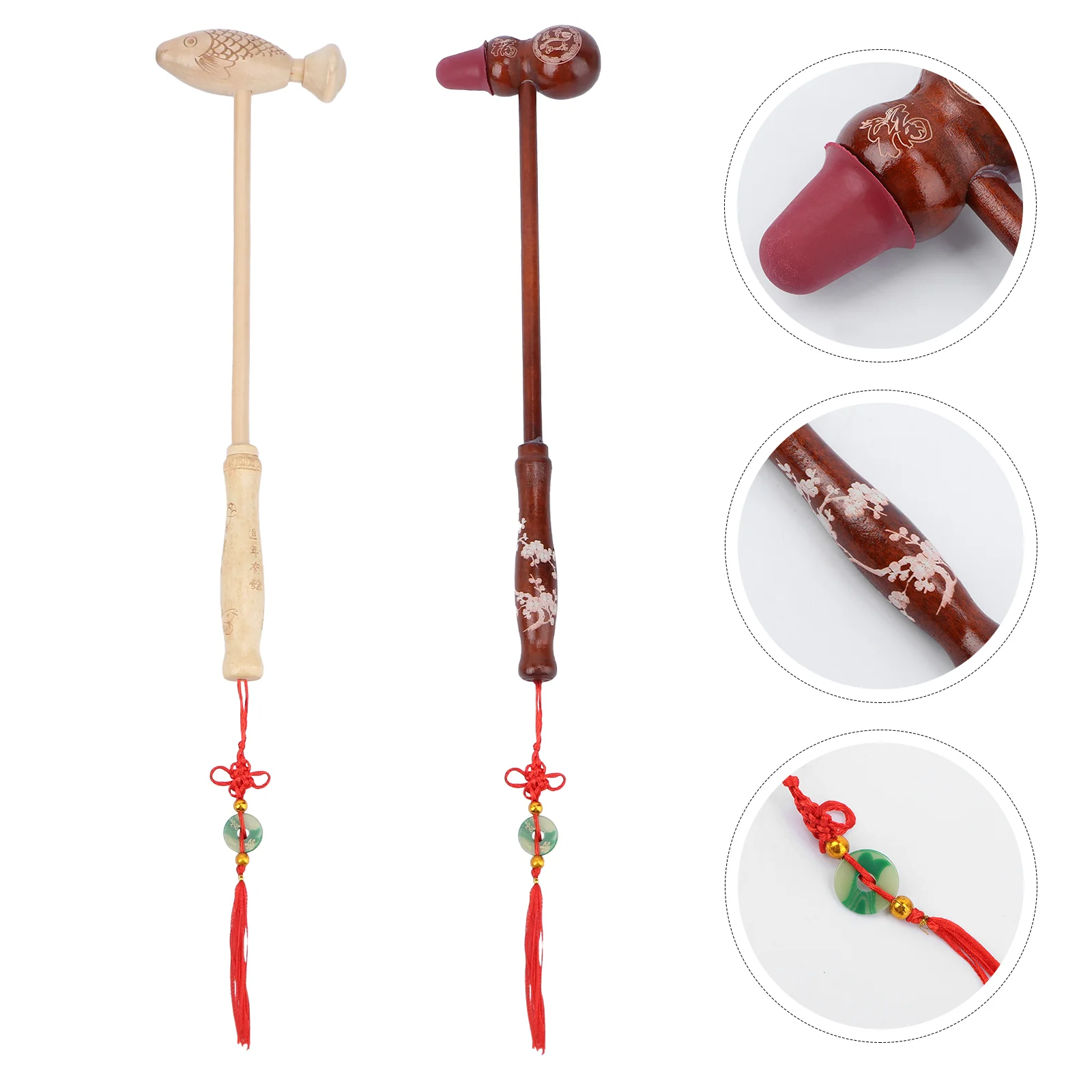  2 PCS Wooden Massage Hammer Massaging Tool Massager Body Percussion Practical Back Meridian image 4