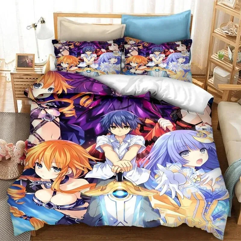 

3D Print Anime Date A Live Bedding Set Boys Girls Twin Queen Size Duvet Cover Pillowcase Bed Kids Adult Fashion Home Textiles