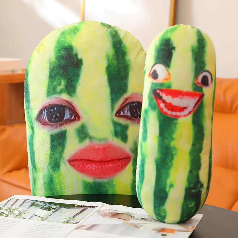 Creative Funny Cucumber Strip Throw Pillow Home Decor Soft Kids Plush Toys Sleeping Cushion for Children Birthday Christmas Gift