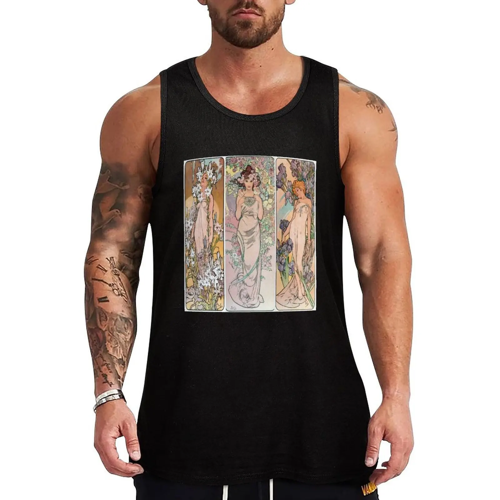 

Vintage Floral Ladies Tank Top Jogging Tank Top Quick Dry Breathable Sleeveless Shirt