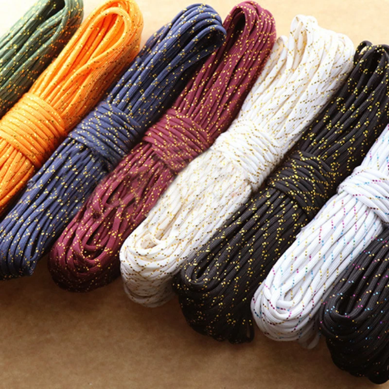 New Gold Silver 550 Paracord Parachute Cord Lanyard Type III 7 Strand Core 100FT for Gift Wrap Holiday Decoration DIY Crafting